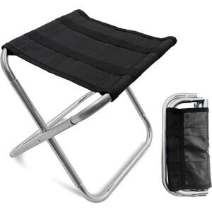 Waiting In-Line Convention Events Mini Folding Stool- Silver